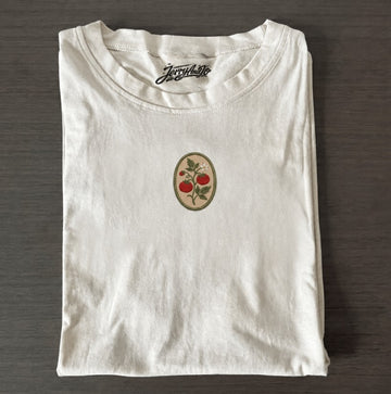 Tomato Garden Embroidered Tank Top, White Ribbed Summer Shirt Son-0016