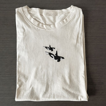 Orca Whale Embroidered Shirt, Killer Whale Gift, Comfort Ocean Tee Son-0017