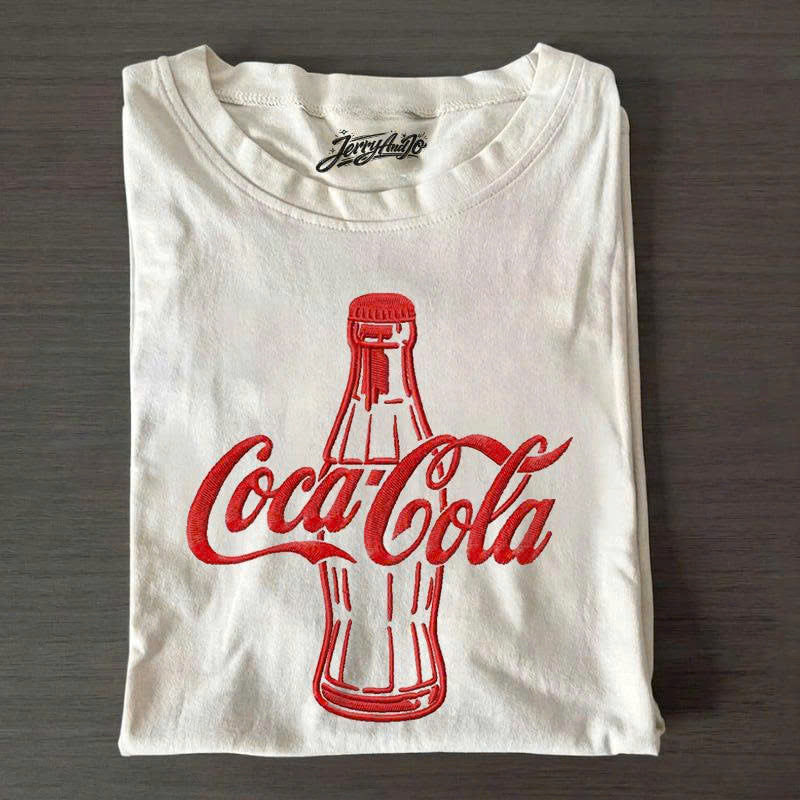 Vintage Cola Coca Embroidered Classic Soda Graphic Tee Ph-0003