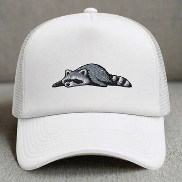 SLEEPING RACCOON EMBROIDERED TRUCKER HAT PH-0002
