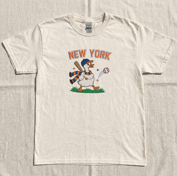 Embroidered New York M Baseball Goose Playing Baseball Shirt, Funny Goose Tee Son-0048(Copy)
