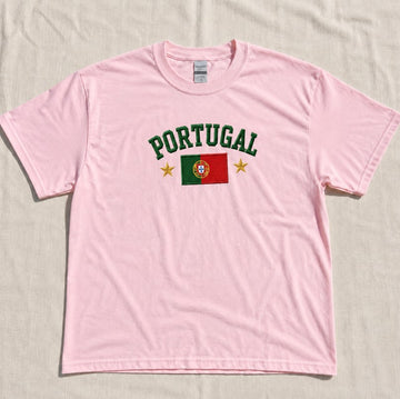 Portugal Embroidered Shirt, Portugal Flag Tshirt, Women Ribbed Tee Son-0050