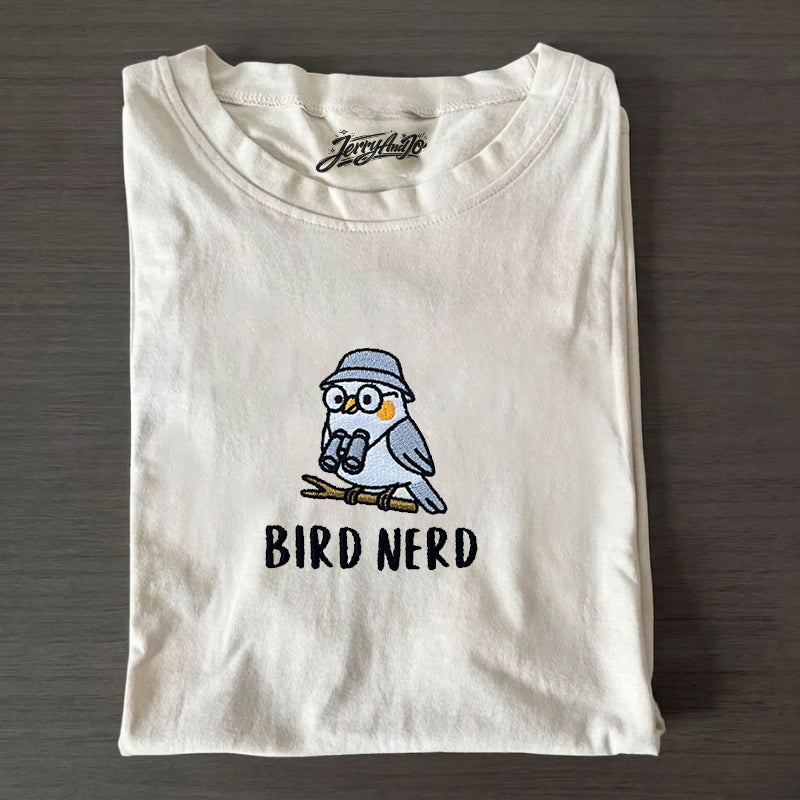 Embroidered Bird Nerd Shirt Birding Apparel Bird Watcher Son-0037