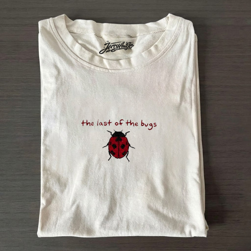 The Last of the Bugs Embroidered Shirt, Y2K Spaghetti Tee, Summer Cami Son-0040