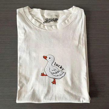 EMBROIDERED LUCKY DUCK COZY GOOSE SHIRT PH-0018