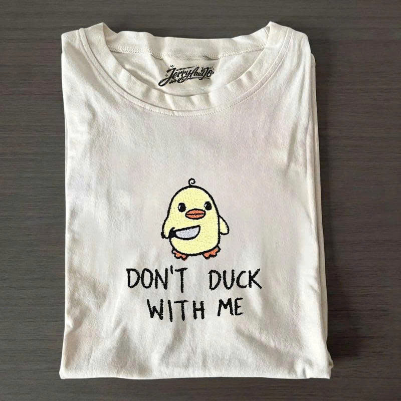 EMBROIDERED DUCK CREWNECK SHIRT, FUNNY KAWAII GIFT PH-0017