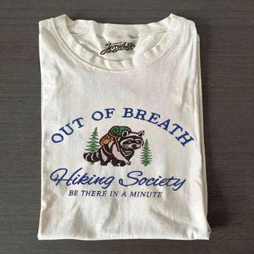 FUNNY RACCOON EMBROIDERED HIKING SHIRT, NATURE LOVER GIFT PH-0015