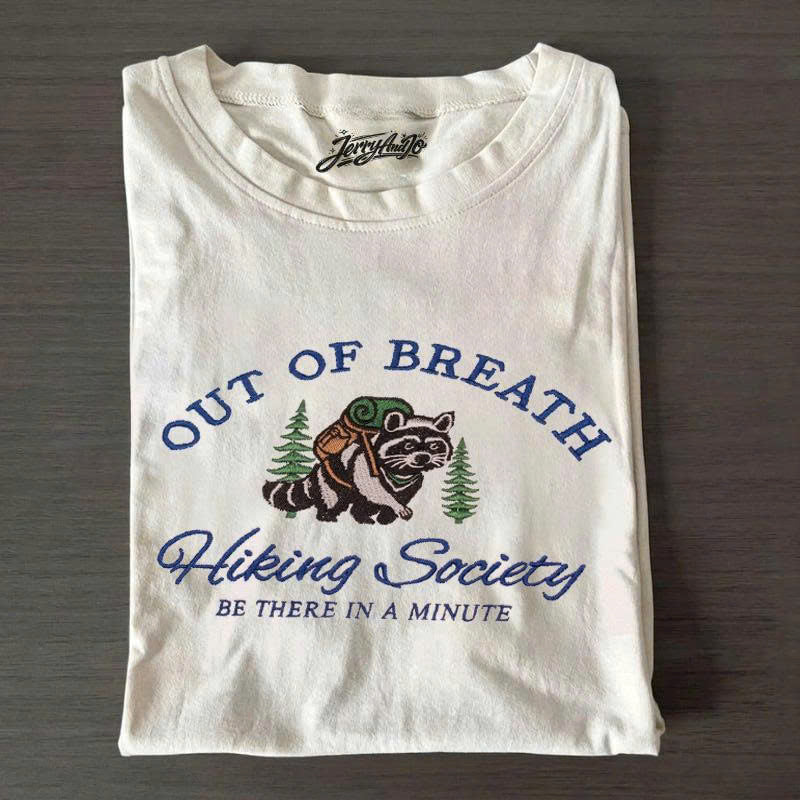 FUNNY RACCOON EMBROIDERED HIKING SHIRT, NATURE LOVER GIFT PH-0015