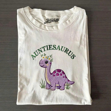 EMBROIDERED AUNTIE SAURUS DINOSAUR SHIRT PH-0014