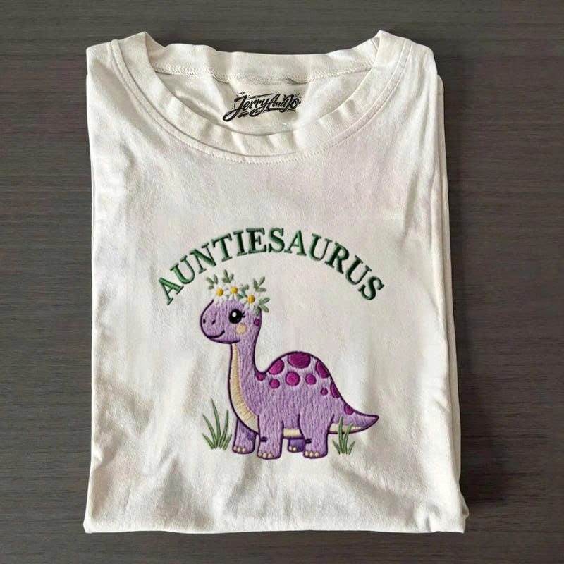 EMBROIDERED AUNTIE SAURUS DINOSAUR SHIRT PH-0014