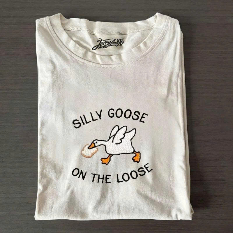 SILLY GOOSE ON THE LOOSE EMBROIDERED SHIRT PH-0020