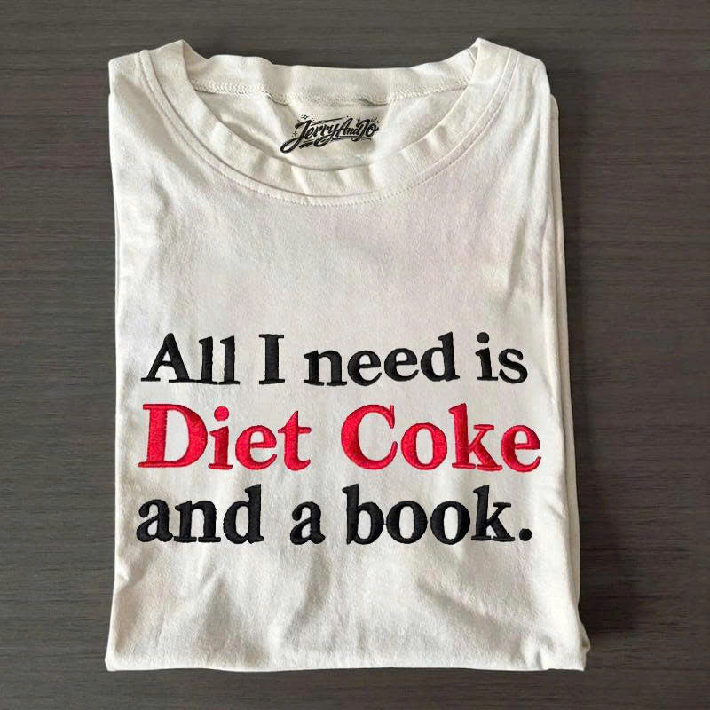 EMBROIDERED DIET COKE SHIRT SWEATSHIRT: BOOK LOVER GIFT PH-0031