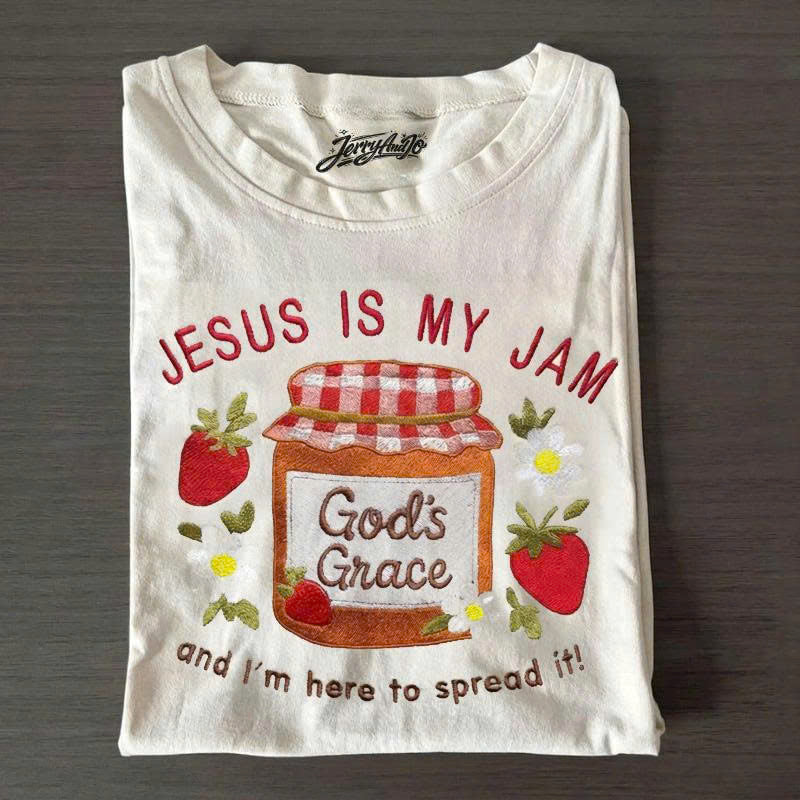 JESUS IS MY JAM EMBROIDERED SWEATSHIRT, FUNNY CHRISTIAN SHIRT PH-0029