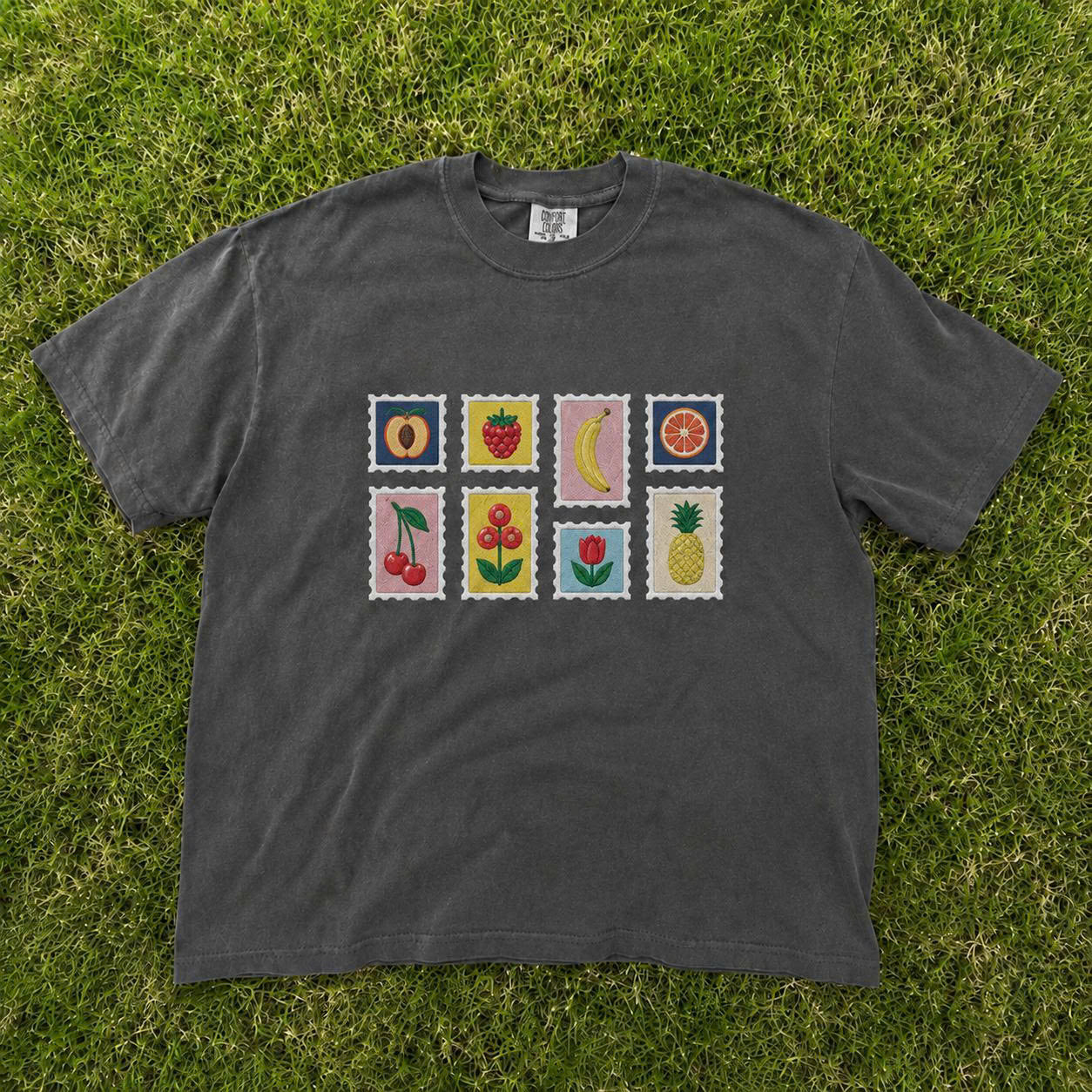 VINTAGE FRUIT STAMP EMBROIDERED TEE CT-0020