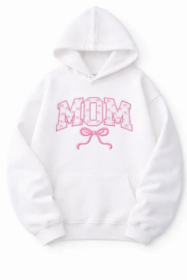 COQUETTE MOM HOODIE - SHIRT, CUTE PINK BOW MAMA SWEATSHIRT, SOFT GIRL AESTHETIC MOTHER'S DAY GIFT PH-0038