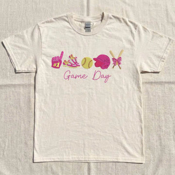 GAME DAY SOFTBALL MACHINE EMBROIDERY SHIRT, SOFTBALL MOM DESIGN  BT - 0041