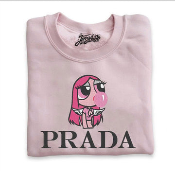 BLOSSOM ANGEL GIRL EMBROIDERED PINK TEE - Y2K AESTHETIC CREWNECK SHIRT - HOODIE - SWEATSHIRT PH-0045
