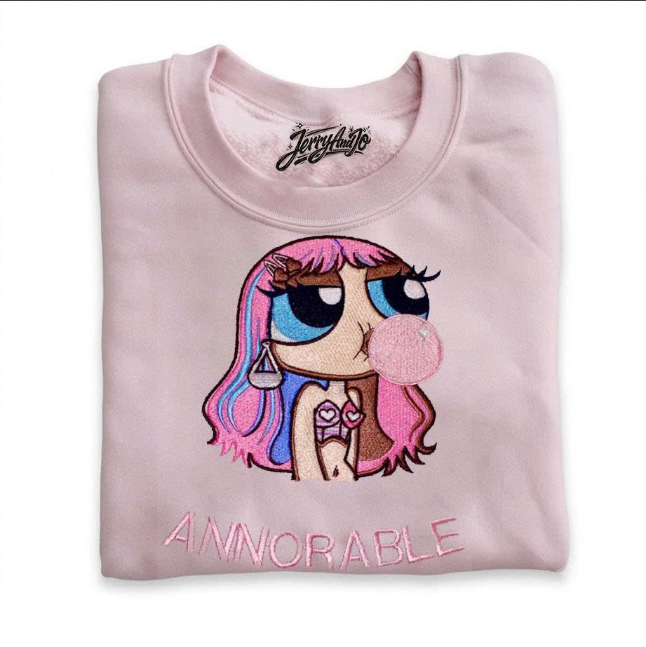 ANNORABLE PINK BUBBLEGUM EMBROIDERED SHIRT - Y2K AESTHETIC SHIRT - HOODIE - SWEATSHIRT PH-0041
