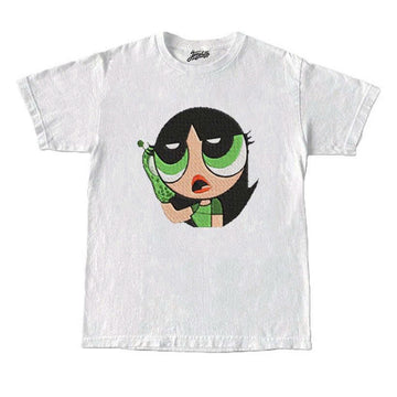 BUTTERCUP CARTOON GIRL EMBROIDERED TEE - Y2K AESTHETIC SHIRT - HOODIE - SWEATSHIRT PH-0042