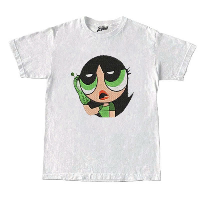 BUTTERCUP CARTOON GIRL EMBROIDERED TEE - Y2K AESTHETIC SHIRT - HOODIE - SWEATSHIRT PH-0042