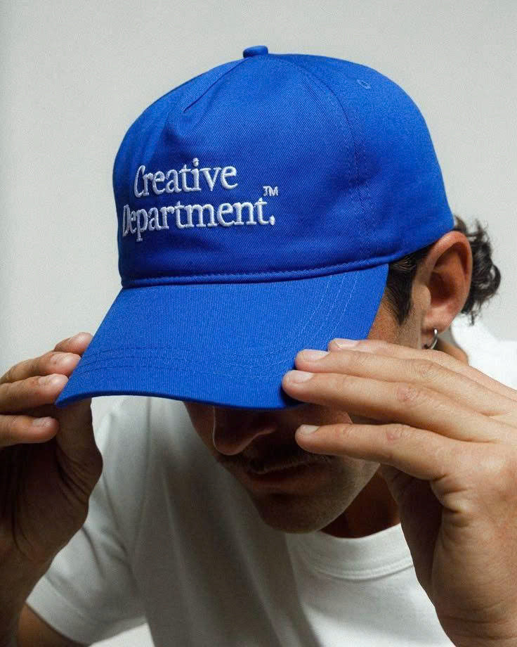 CREATIVE DEPARTMENT EMBROIDERY HAT, AESTHETIC DAD CAP, RETRO UNSTRUCTURED BASEBALL HAT, STREETWEAR GRAPHIC CAP, MINIMALIST GIFT FOR CREATOR PH-0056
