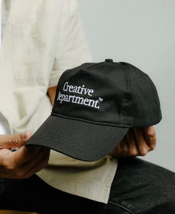 CREATIVE DEPARTMENT EMBROIDERY HAT, AESTHETIC DAD CAP, RETRO UNSTRUCTURED BASEBALL HAT, STREETWEAR GRAPHIC CAP, MINIMALIST GIFT FOR CREATOR PH-0056