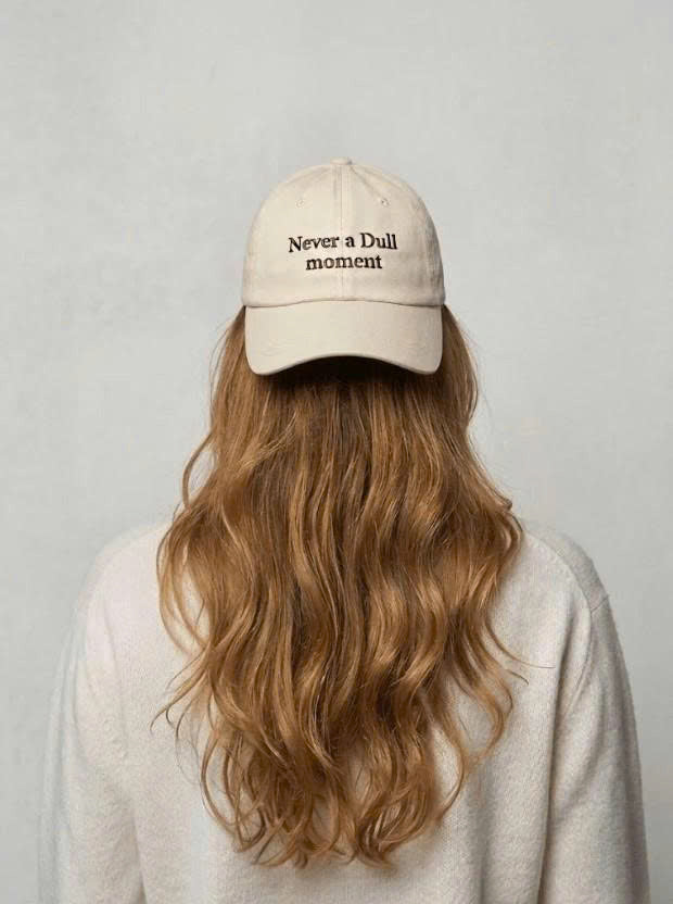 "NEVER A DULL MOMENT" DAD HAT, VINTAGE AESTHETIC EMBROIDERED BASEBALL HAT PH-0059