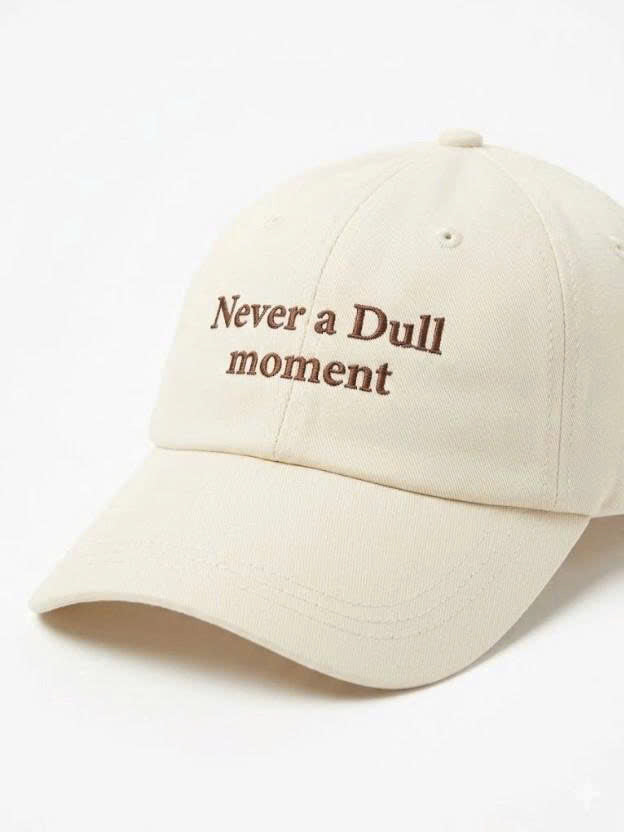 "NEVER A DULL MOMENT" DAD HAT, VINTAGE AESTHETIC EMBROIDERED BASEBALL HAT PH-0059