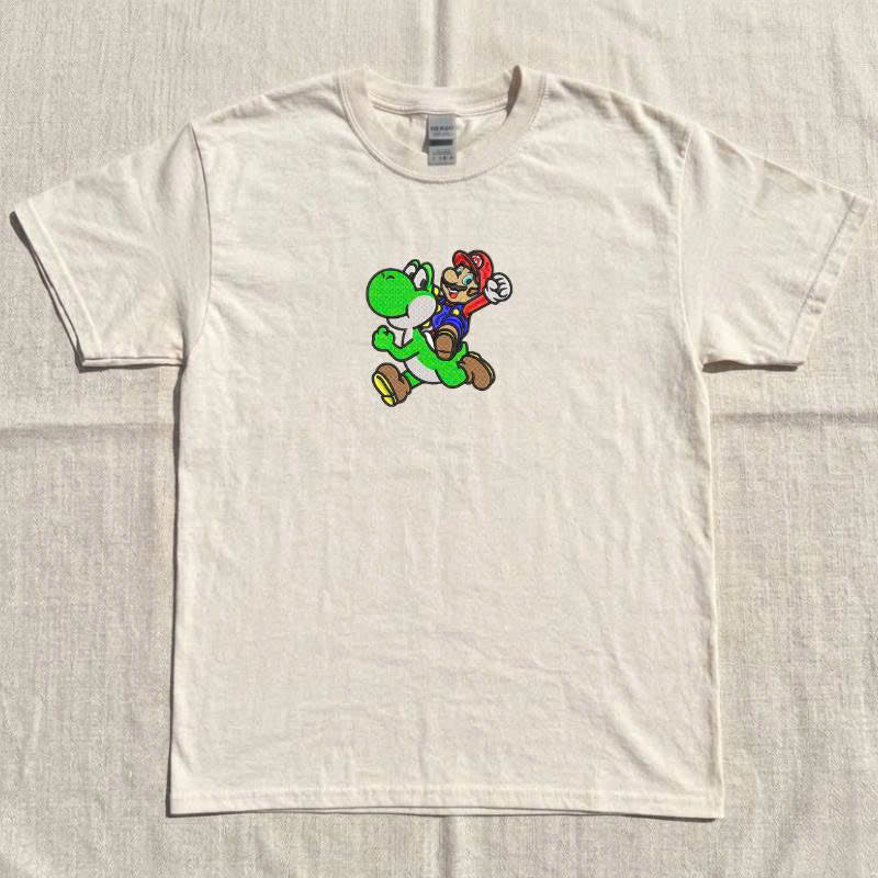 MARIO AND DINO EMBROIDERY SHIRT FOR MACHINE EMBROIDERY BT-0055