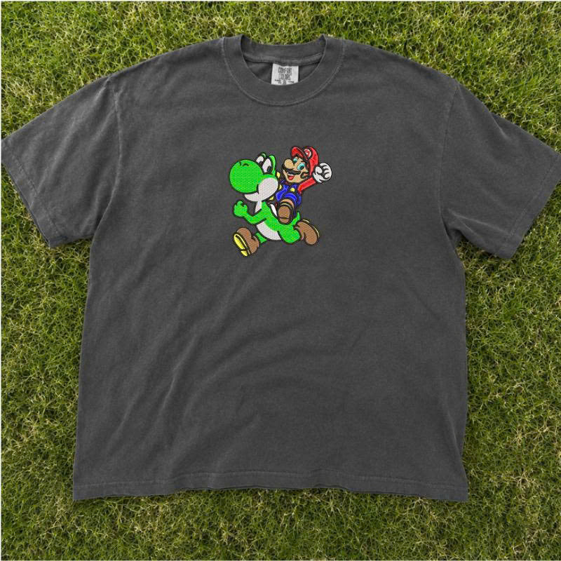 MARIO AND DINO EMBROIDERY SHIRT FOR MACHINE EMBROIDERY BT-0055