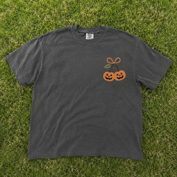 PUMPKIN CHERRY MACHINE EMBROIDERY SHIRT, HALLOWEEN EMBROIDERY SHIRT BT-0058