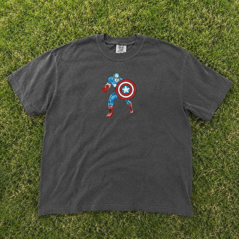 CAPTAIN AMERICA - SINGLE MACHINE EMBROIDERY DESIGN FOR SHIRT BT-0065