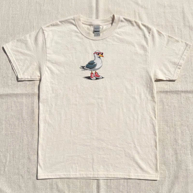 SEAGULL WITH GLASSES SNEAKERS EMBROIDERY DESIGN, SEAGULL MACHINE EMBROIDERY BT-0032