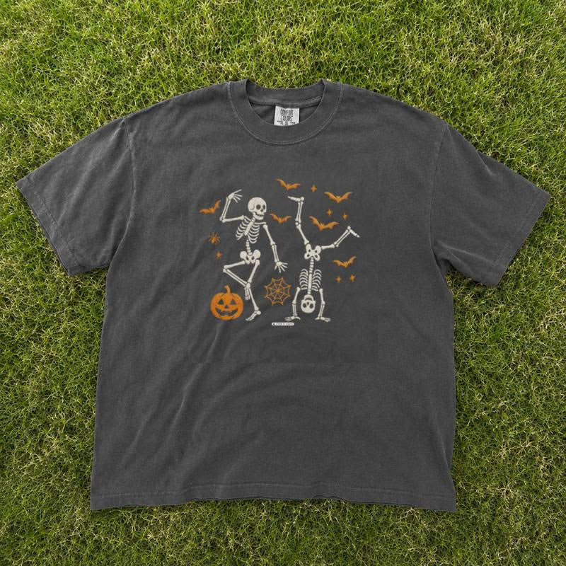 DANCING SKELETONS EMBROIDERY DESIGN, HALLOWEEN BATS, SPIDER WEB  BT-0062