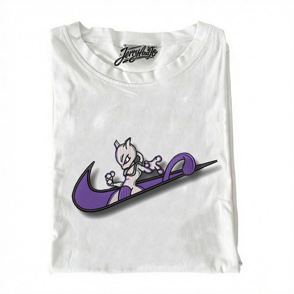 VINTAGE ANIME MEWTWO EMBROIDERED GRAPHIC TEE, JAPANESE STREETWEAR UNISEX SHIRT PH-0069