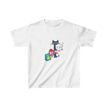 PETE THE CAT PLAYING GUITAR SHIRT, Y2K TRENDY TEE, GRAPHIC SHIRT PH-0072