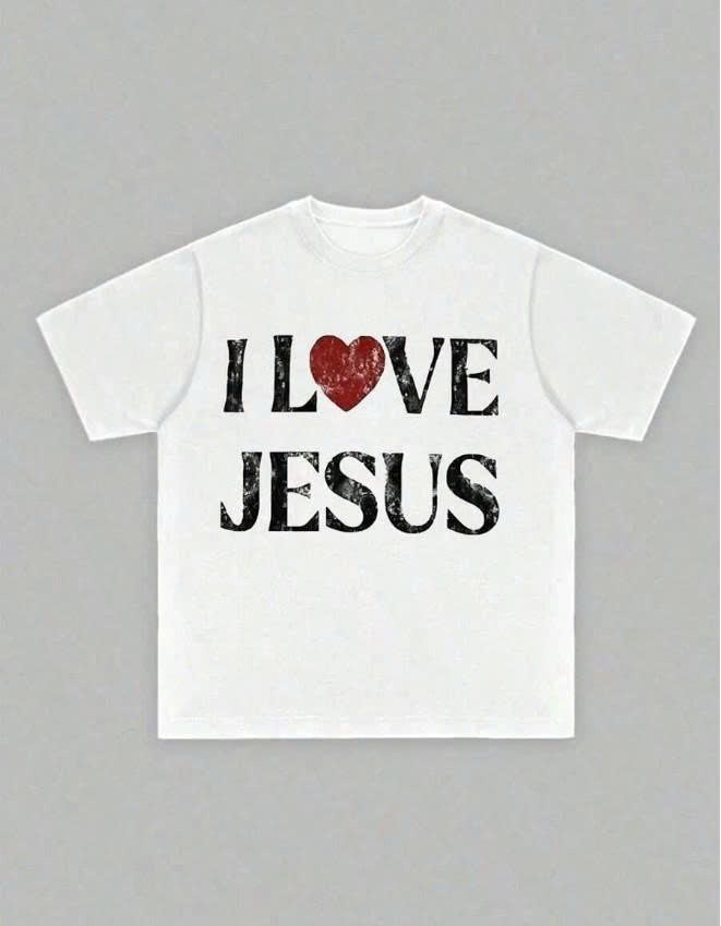 VINTAGE I LOVE JESUS PRINT SHORT SLEEVE T-SHIRT - PERFECT FOR CHRISTIAN MEN DAILY WEAR IS AN IDEAL GIFT CHOICE PH-0074