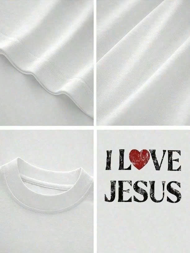 VINTAGE I LOVE JESUS PRINT SHORT SLEEVE T-SHIRT - PERFECT FOR CHRISTIAN MEN DAILY WEAR IS AN IDEAL GIFT CHOICE PH-0074