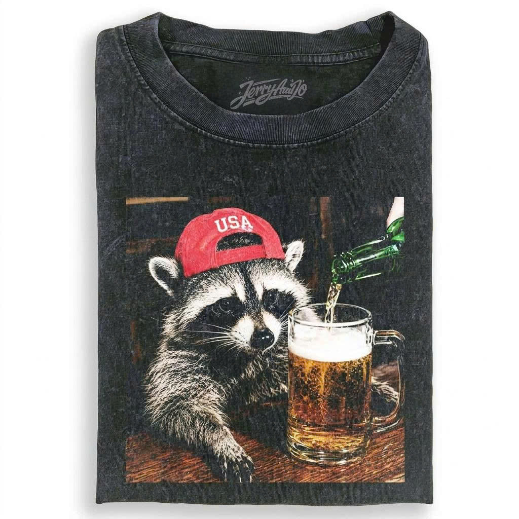 COOL RACCOON BEER LOVER TEE LL - 0107